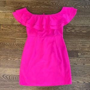 Hot pink body con dress